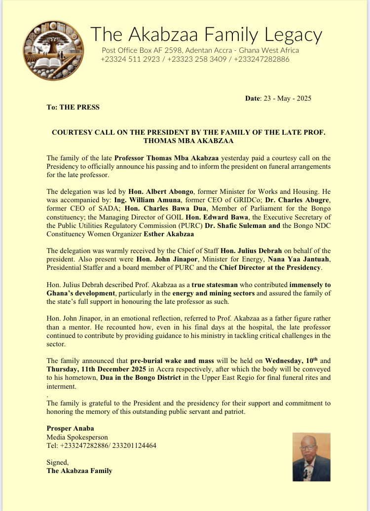 Late Akabzas family visits President John Mahama